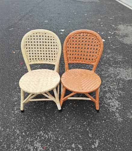 缝盘椅矮椅子仿藤椅靠背椅子单人腾椅阳台客厅休闲小椅子办公椅