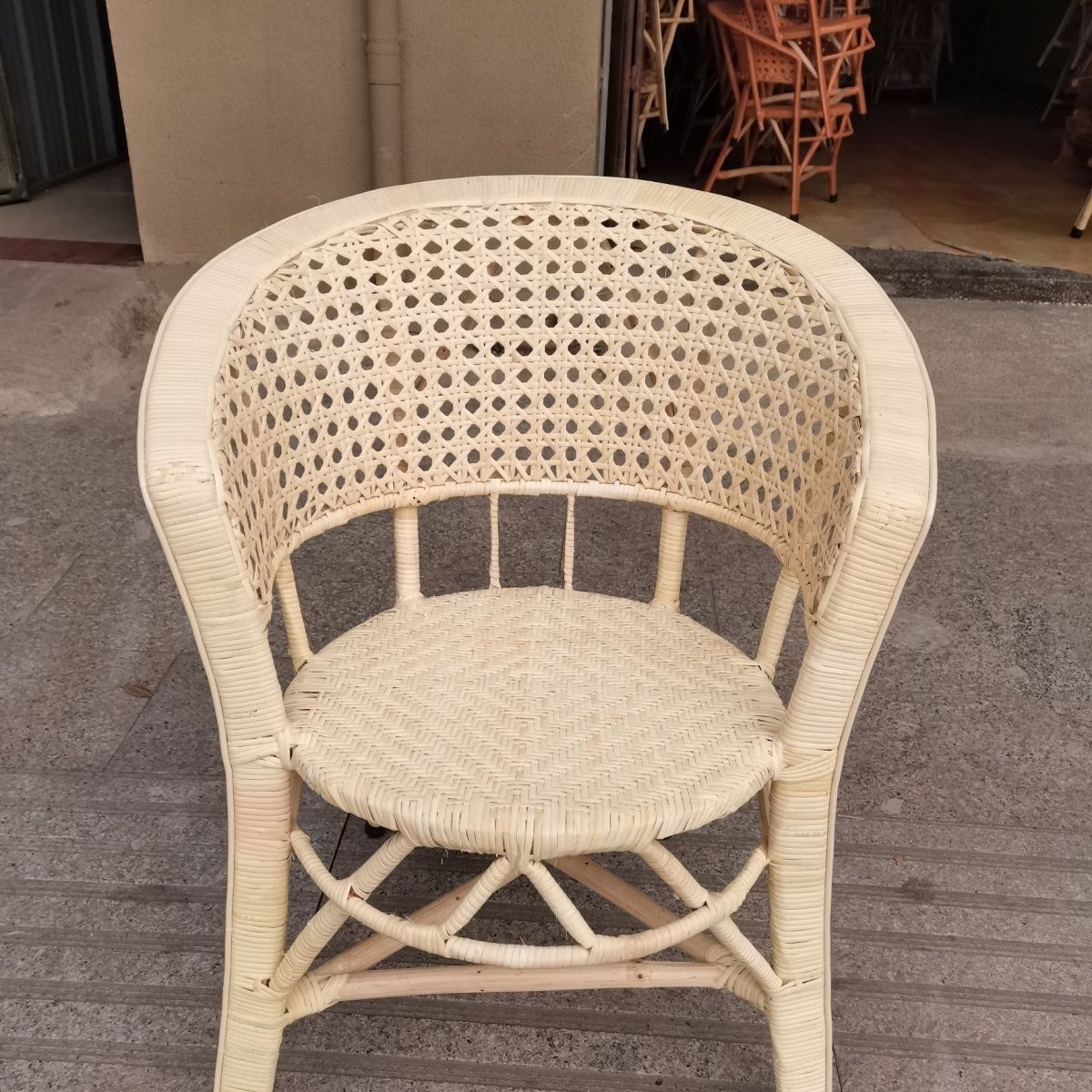 复古经典手工藤椅老人休闲靠背椅办公书房棋牌桌椅阳台书房客厅椅