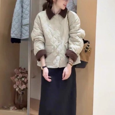 夹棉加厚外套短款上衣秋冬新款2025韩系宽松小个子半身裙两件套装