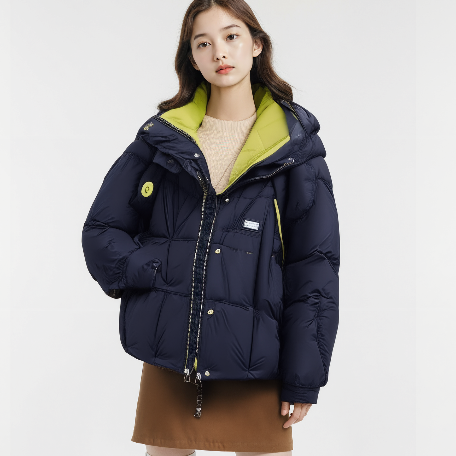 有货商超同版羽绒服女2025年冬季新品短款休闲连帽百搭保暖厚外套