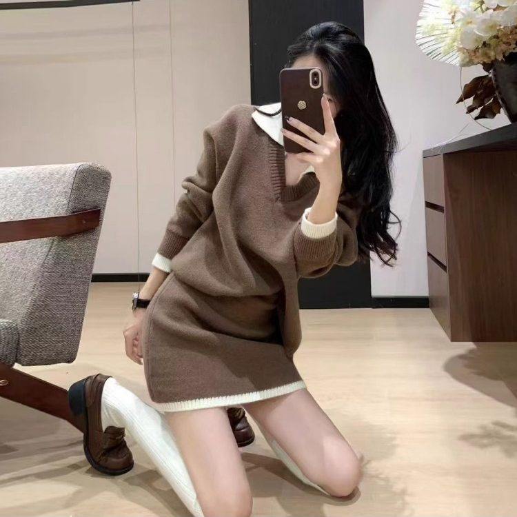 针织毛衣连衣裙子女秋冬季2025新款巨好看穿搭一整套装内搭小个子,女装/女士精品,时尚套装,淘宝优惠券,粉丝福利购,淘宝优惠卷