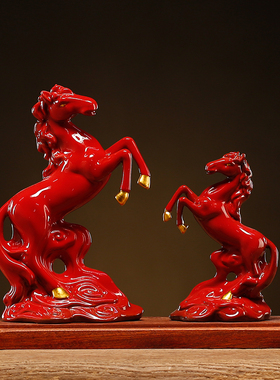优选陶瓷立马发财客厅摆s件马到成功家居装饰摆设十二生肖马工艺