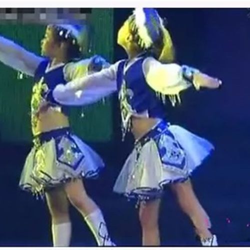 优选小荷风采草原欢o歌舞蹈服少儿蓝色蒙古族演出服幼儿民族舞台