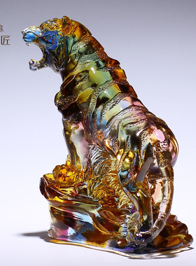 优选琉璃摆件鼠牛老虎兔龙蛇马羊猴鸡狗猪十二生肖全Y套动物水晶