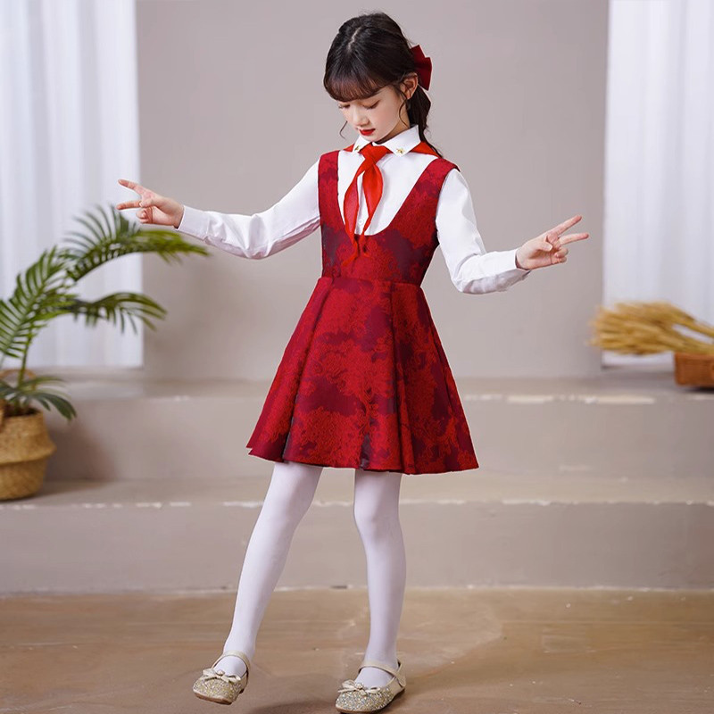 精选元旦儿童合唱演k出服小学生男女童演讲比赛诗歌朗诵表演服装