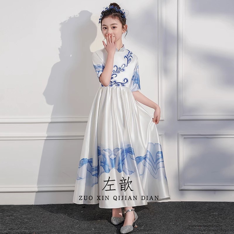 新选2025新款大合唱团演出服男童女G童古筝乐器比赛朗诵表演服小