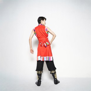 优选蒙古舞蹈演出服男练功裤v表演维族宽松藏族裤子蒙族黑色透气