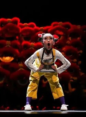 优选第十二届小荷风n采少儿舞蹈展演奇狮妙想元旦醒狮儿童演出服V