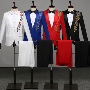 优选男士演出服年会主持歌手照相馆毕业大合M唱西装西服套装舞台