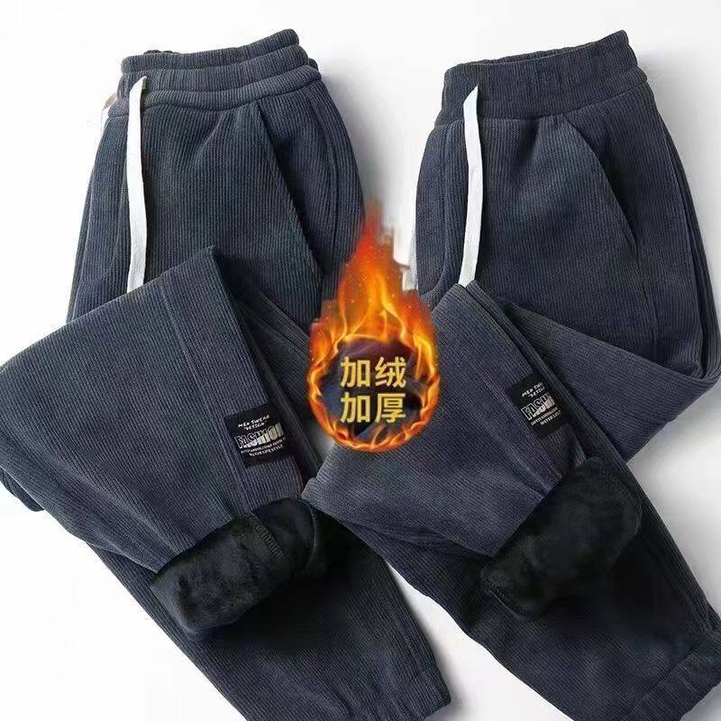 【买一送一】加绒加厚灯芯绒卫裤男冬季宽松直筒束脚休闲裤潮流裤,男装,卫裤,淘宝优惠券,粉丝福利购,淘宝优惠卷
