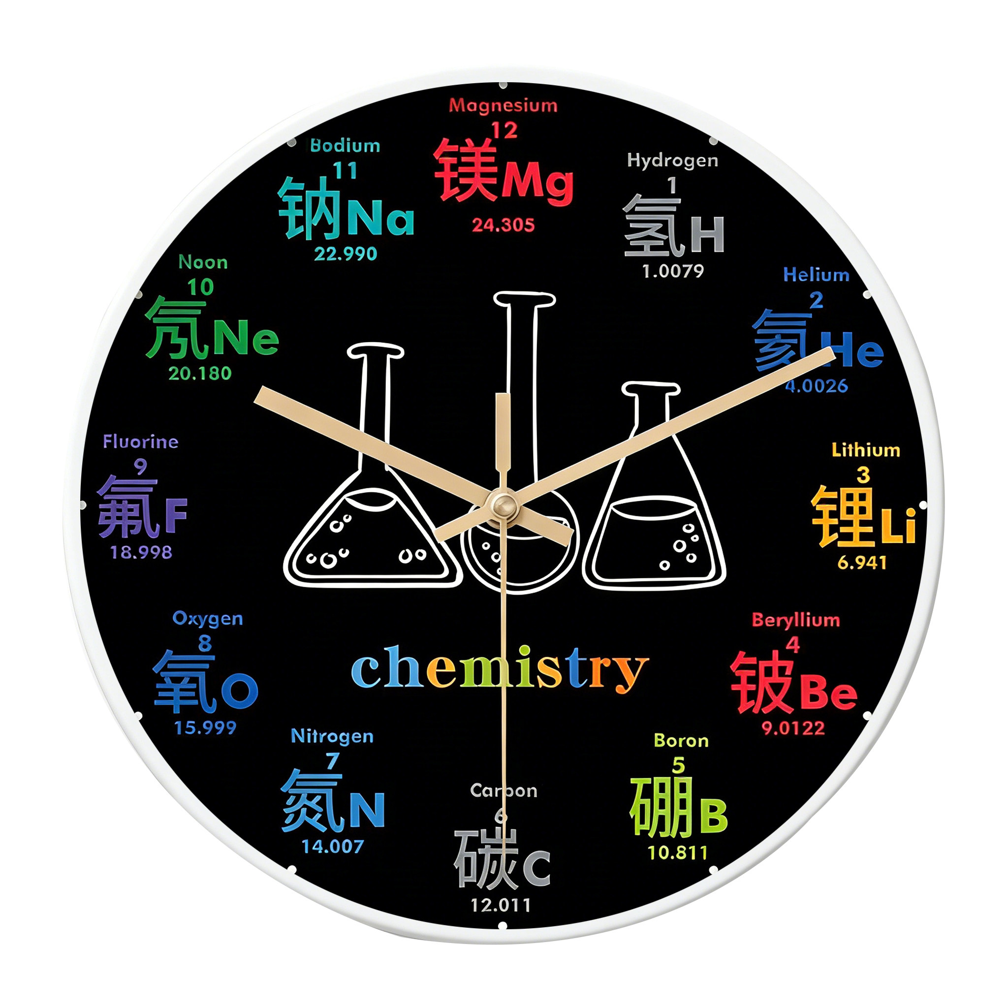 静音创意教室化学元素挂钟