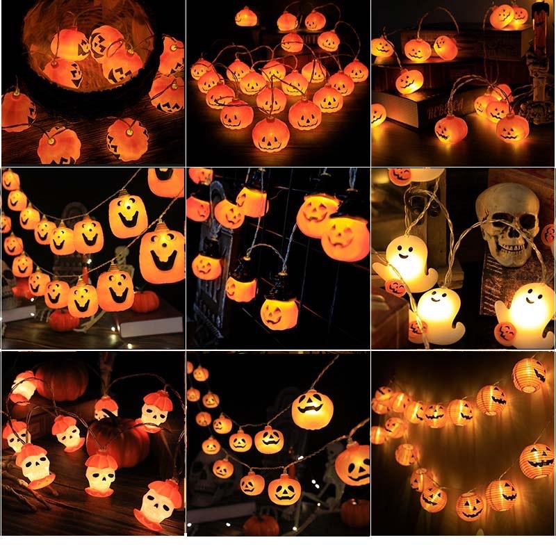 LED灯串装饰灯彩灯鬼节节日氛围灯派对灯串灯万圣节灯串南瓜灯串