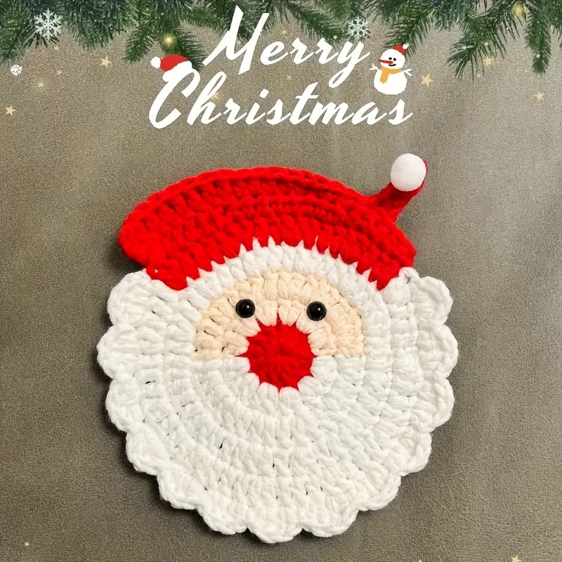 跨境圣诞风手工编织隔热垫家用餐垫碗垫垫茶杯热壶垫防烫餐桌垫