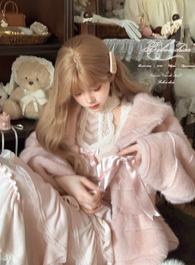 莉摩Bobon21重工1500g保暖环保兔貂海军领外套C2450