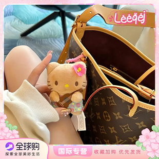 日本LEEQEJ黑皮kitty木琴包包挂件小玩偶可爱夏威夷哈喽KT礼物
