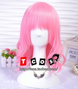 TCOS 樱粉色卷发 东方project 西行寺 幽幽子cosplay假发