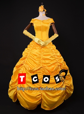 TCOS 美女与野兽cos服 迪士尼公主裙 贝儿公主cosplay成人服装