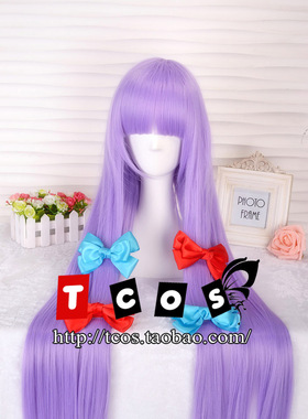 TCOS 帕秋莉cos假发 山茶花 萌系 浅紫色1米cosplay假发