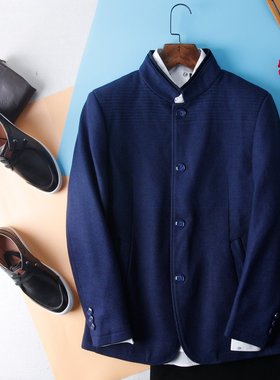 HL35165牛货 雅系列男款青年秋冬立领羊毛呢短款外套夹克恰克大衣