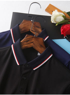 HL10044男款D系列商务休闲长袖T恤春秋打底衫翻领时尚刺绣