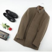 中长款 微瑕疵HL35073海系列外套大衣毛呢男款 秋冬款 单排扣立领