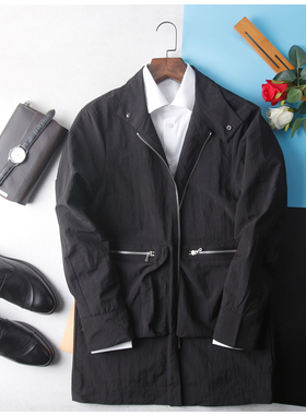 HL35182 D系列男款风衣外套时尚绅士商务休闲青年拉链春季款
