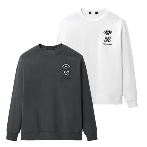 春秋罗纹圆领套头卫衣T恤长袖