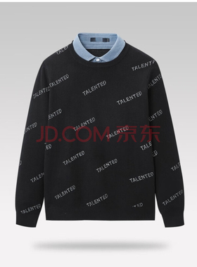 HL23173海系列男款翻领针织衫毛衣毛衫假两件秋冬套头衫休闲款