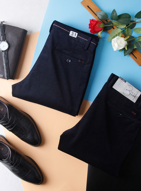 HL28236海系列修身直筒中低腰金丝绒条绒休闲裤男微弹青年秋冬款