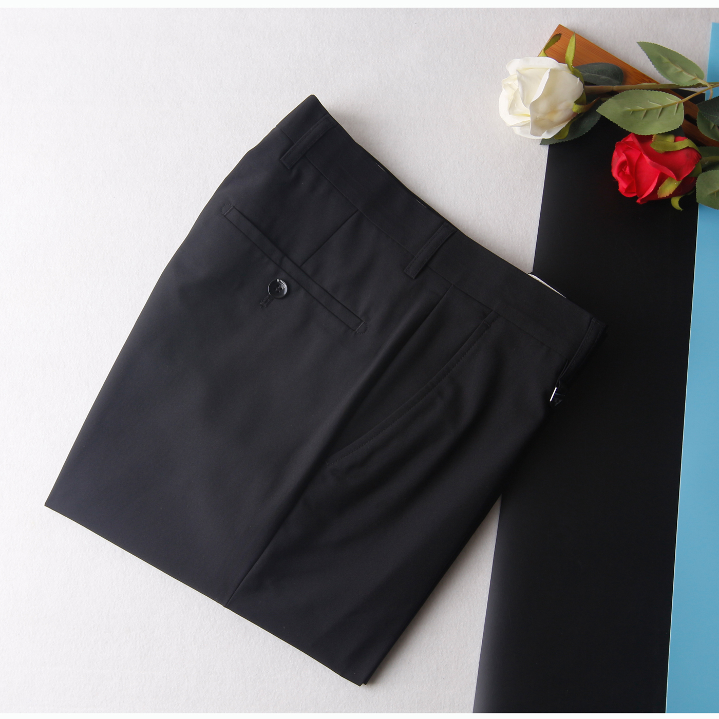 晟莜襕商务款修身夏季长裤黑色
