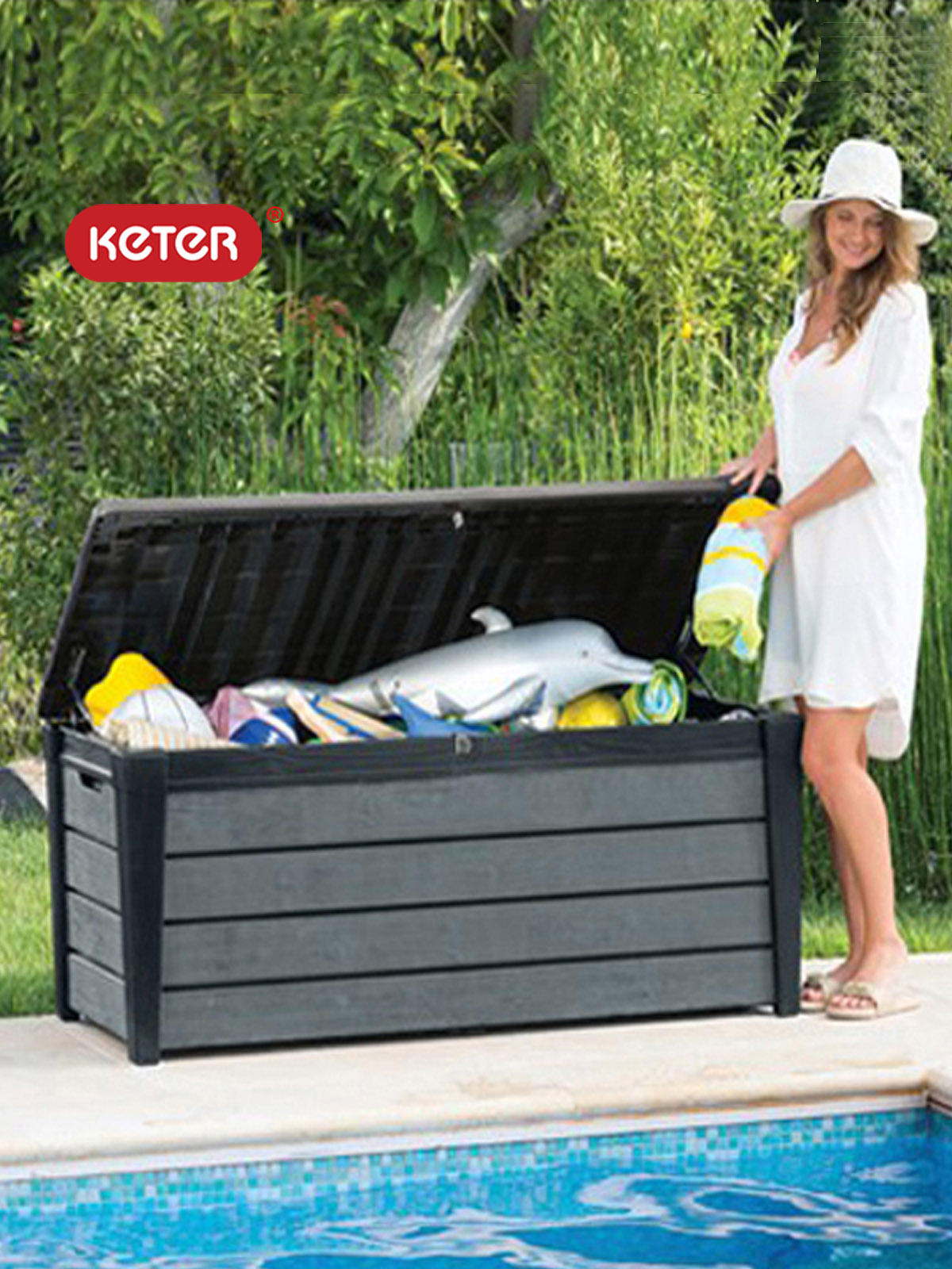KETER储物箱454L防潮通用可上锁