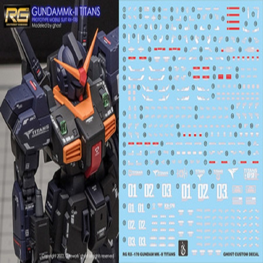 现货炎 GHOST版 RG 黑兔 1/144 奥古泰坦斯MK-II 马克兔 荧光水贴