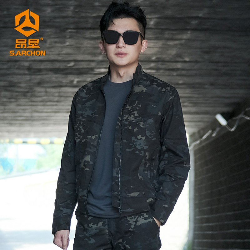 暗夜迷彩冲锋衣外套男春夏新款运动薄款防风防水户外钓鱼刺客夹克