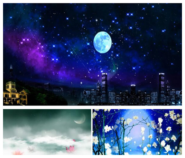 城里的月光 舞台背景 荷塘月色 城市意境 晚会背景 led视频素材