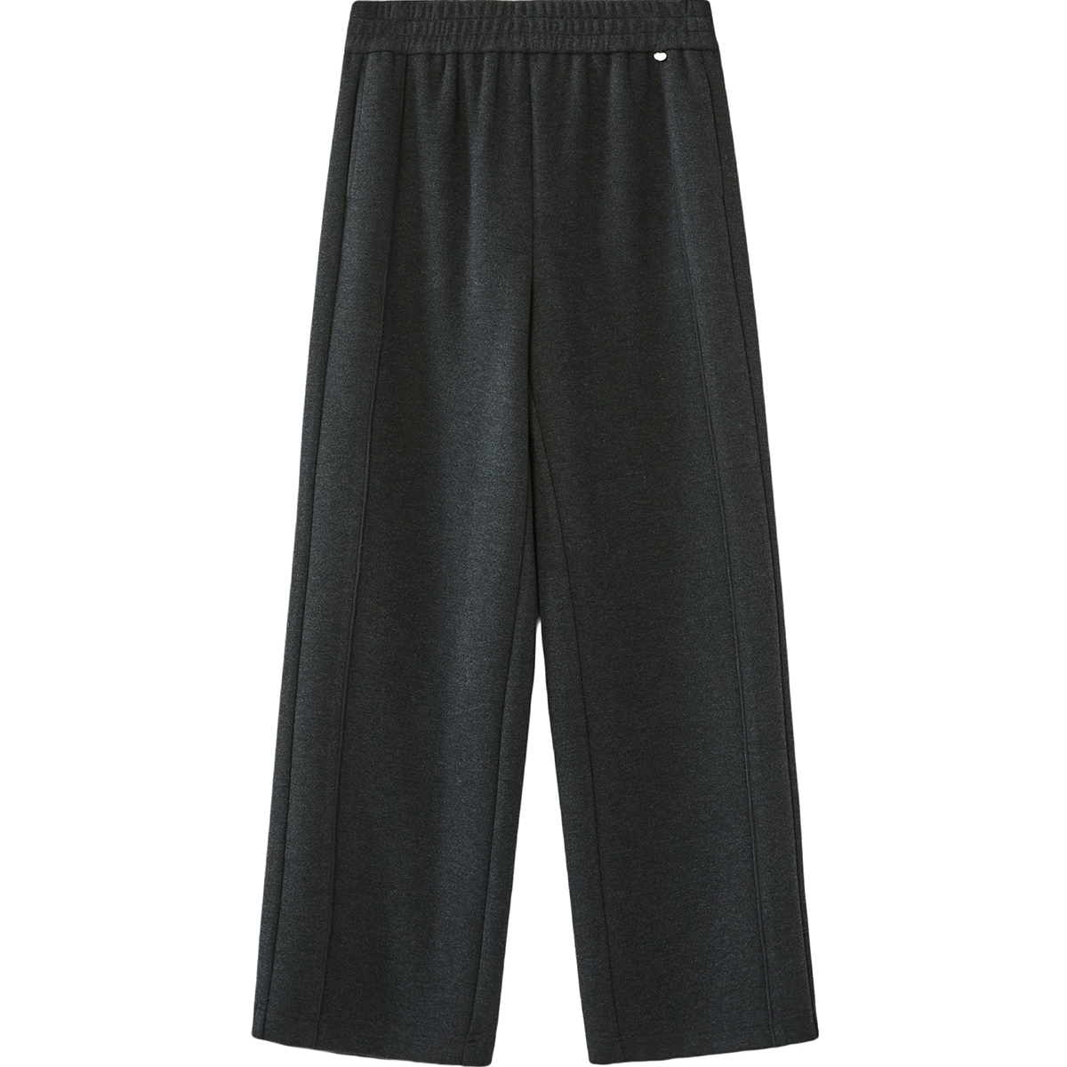 艾泽25冬极简风高腰直筒休闲裤女黑色显瘦百搭阔腿裤垂感41K93585