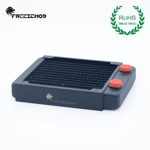 FREEZEMOD电脑水冷TSRP-BP120散热排紫铜翅片27mm磨砂黑ROHS认证