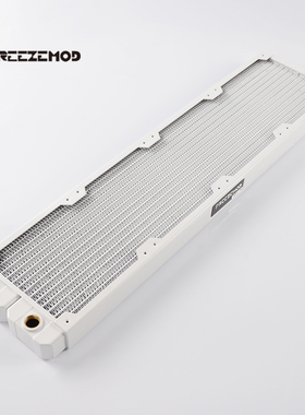 FREEZEMOD电脑水冷铜散热排14扁管TSRP-TW480紫铜翅片12CM钢琴白