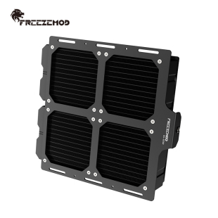FREEZEMOD全铝合金水冷双散热排安装支架BJ-240配DC口集线器3mm厚