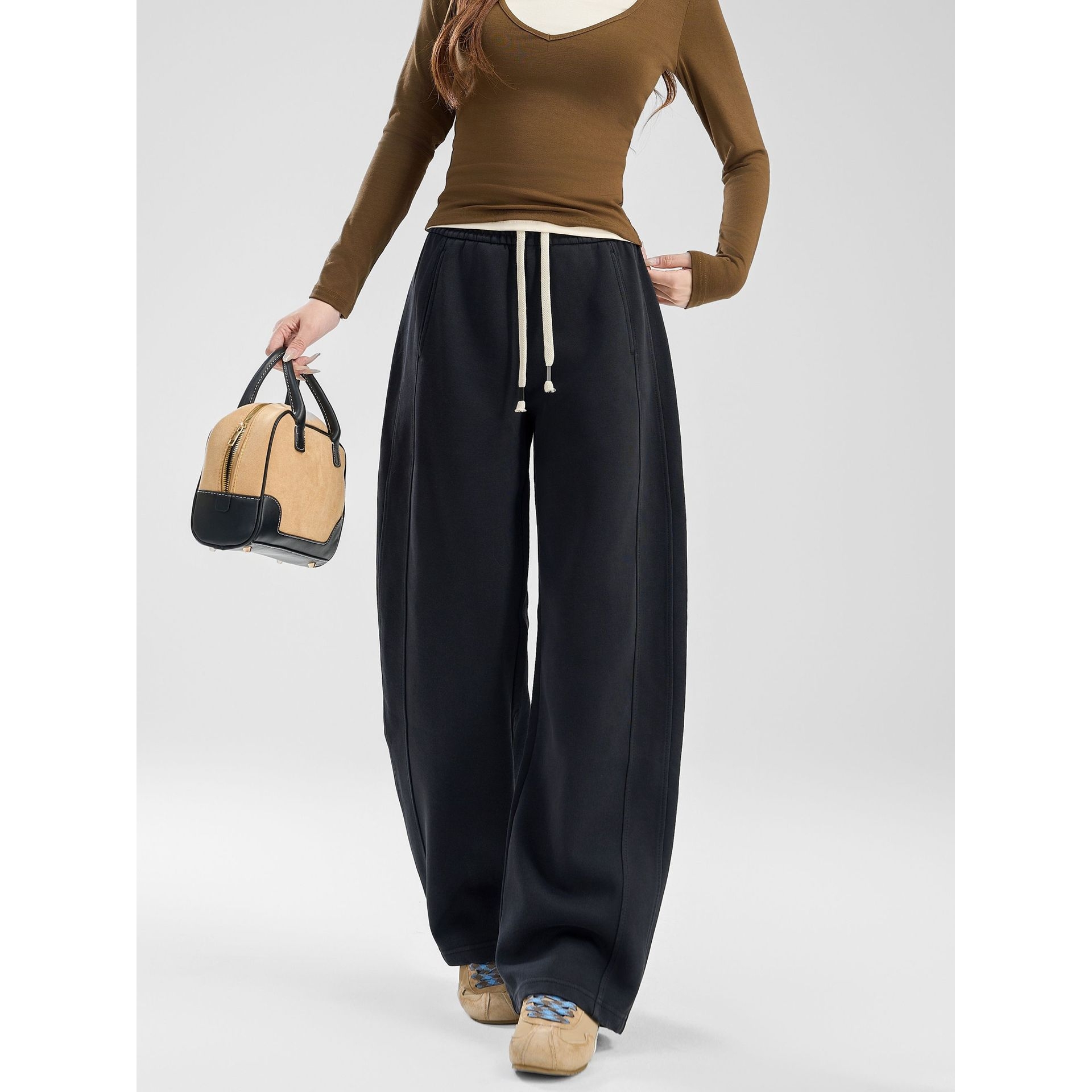 【软软牛仔裤】25秋冬500克做旧复古软牛仔宽松长阔腿牛仔休闲裤