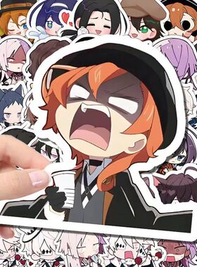 180张Q版文豪野犬贴纸周边可爱太中cp日本动漫二次元日漫太宰治中原中也中也人物可爱自粘笔记本