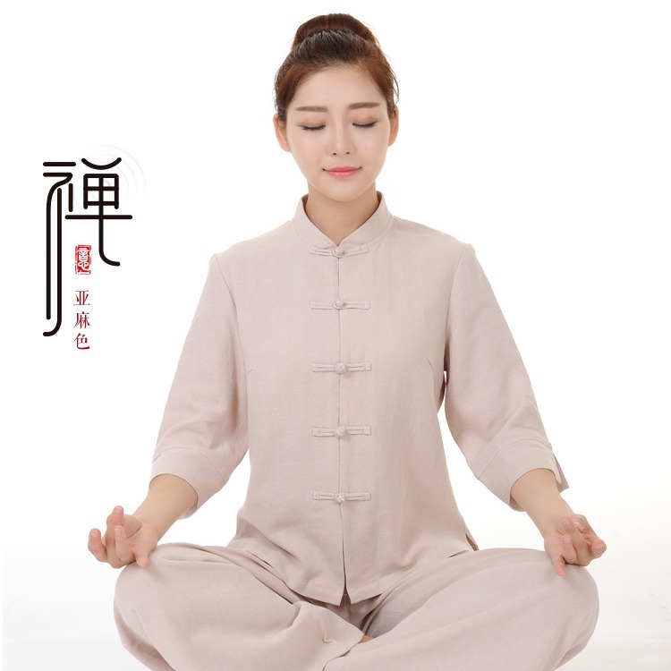 居士禅修服夏新款中式家居服居士服男女修瑜伽套装女禅意茶艺棉麻