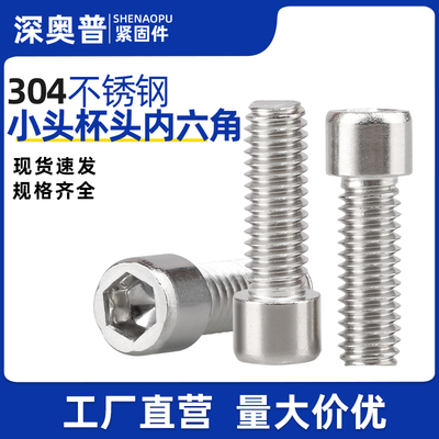 非标304光面小头杯头内六角