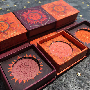 guicami太阳神情绪屁桃腮红细闪珠光哑光自然提亮修容晒红眼影盘