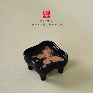 磐皿｜陶瓷螺钿蝶梦生香香插摆件创意陶瓷古典仕女家居饰品工艺品