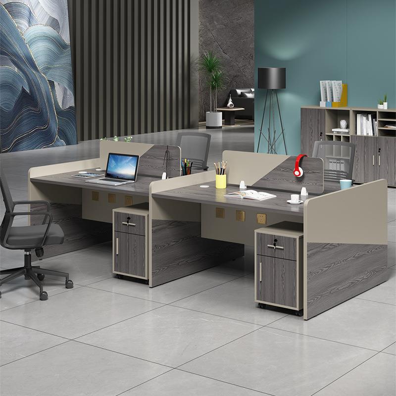 新款职员办公桌椅组合简约现代四人员工桌2/4/6工作位电脑桌卡座