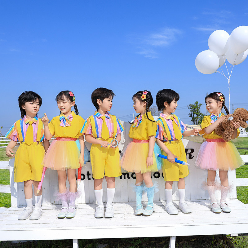 2025新款小学生新款校服幼儿园班服六一儿童表演服夏季校园风园服