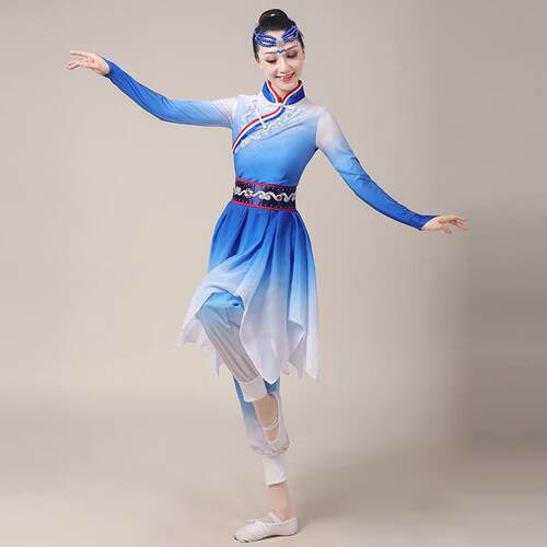正品蒙古舞蹈演出服少数民族合唱中学生艺考服装中国舞现代鸿雁表
