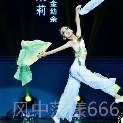 正品儿童舞衣悠茉莉演服出服装花古典舞扇子舞独悠舞比赛表演服装图片