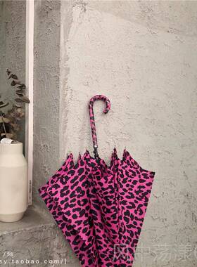 正品韩国hcic复古豹纹长柄伞抗风晴雨防紫外线性感小野自猫女神动