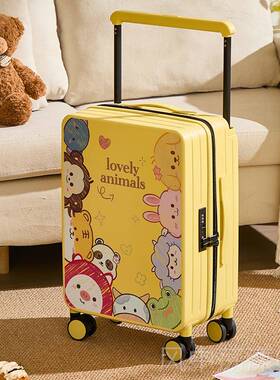 正品DHJ新款卡通宽码拉杆行/李箱女2024寸登机密箱高颜值旅箱行箱